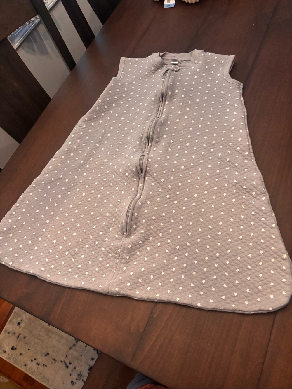 Hudson Baby HB Gray Quilted Sleeveless Star Sleep Sack